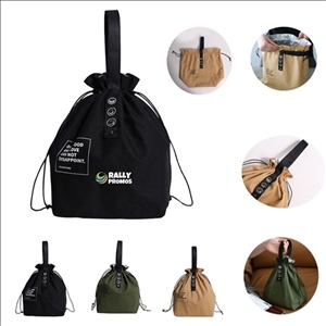 Drawstring Lunch Bag Insulated Bento Meal Reusable Handbag